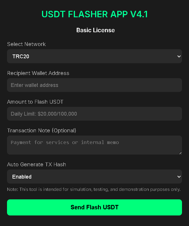 usdt flash software settings